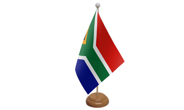 South Africa New Small Flag with Wooden Stand